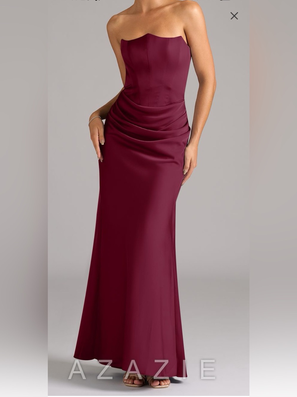 Azazie Debby in Mulberry Satin Stretch